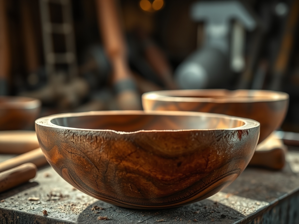 Carving Cherry Wood Bowls