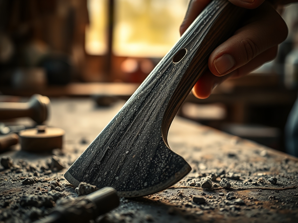 Hand Grinding an Axe Edge