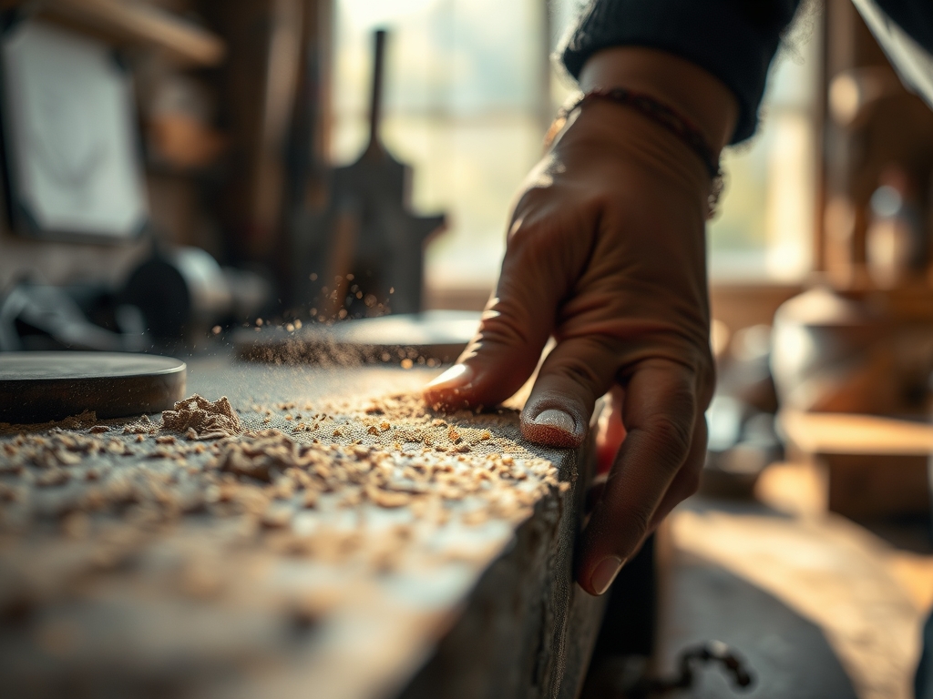 Hand Sanding Metal Surfaces