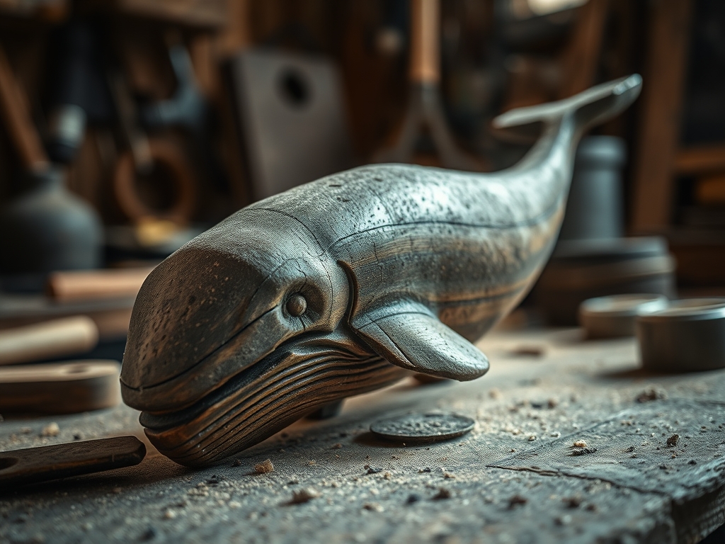 Carving a Wooden Whale